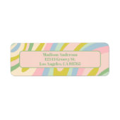 波状ループスパステル抽象芸術パターン ラベル (正面)