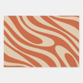 波状ループレトロボー抽象芸術パターン ラッピングペーパーシート (正面3)