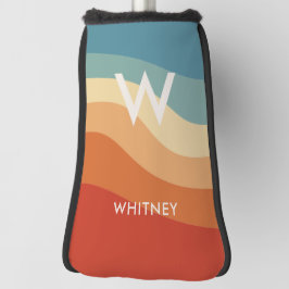 波状レトロストライプのモノグラムパーソナル ゴルフヘッドカバー