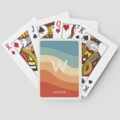 波状レトロストライプのモノグラムパーソナル トランプ (裏面)