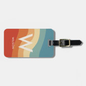 波状レトロストライプのモノグラムパーソナル ラゲッジタグ (正面横)