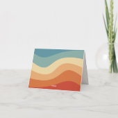 波状レトロストライプのモノグラム個人文房具 サンキューカード (裏面)