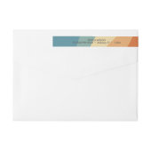 波状レトロストライプのモノグラム差出人住所 ラップアラウンドラベル (裏面)