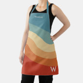 波状レトロストライプモノグラム エプロン (インサイチュ)