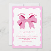 波状レトロピ結婚ンク 招待状 (正面)