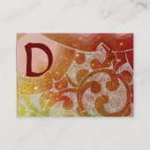 波状一文字写真テンプレートピンク黄褐色 名刺 (裏面)