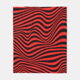 波状光学的錯覚パターン フリースブランケット
