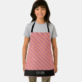 波状垂直ピーチイエローブルーミニマルパターン エプロン (インサイチュ)