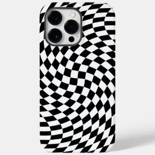 波状市松模様に黒と白の光学錯覚 Case-Mate iPhone 14 PRO MAXケース