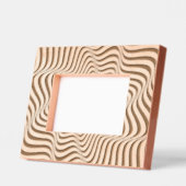 波状幾何レーザーエッチング木材写真枠 レーザー彫刻フレーム (左)