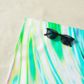 波状抽象芸術パターンティール(緑がかった色)青緑のモノグラム ビーチタオル (インサイチュ)