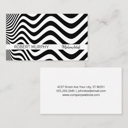 波状抽象芸術パターン名刺 名刺 (正面/裏面)