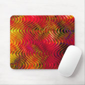 波状抽象芸術パターン(赤) マウスパッド (マウス)