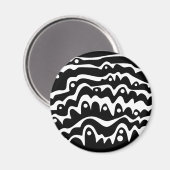 波状抽象芸術白黒 マグネット (正面/裏面)