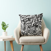 波状抽象芸術270321 - 02白黒 クッション (椅子)