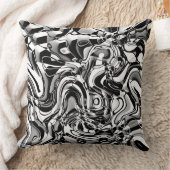 波状抽象芸術270321 - 02白黒 クッション (ブランケット)
