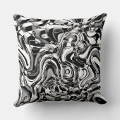 波状抽象芸術270321 - 02白黒 クッション (裏面)