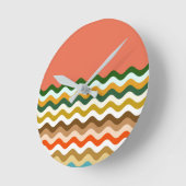 波状数々ののジグザグ色 ラウンド壁時計 (傾斜)