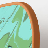 波状斜線抽象芸術背景 ピックルボールラケット (左詳細)