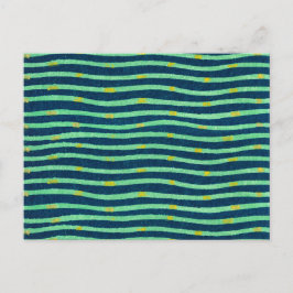 波状木日本の切織物 ポストカード