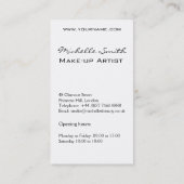 波状毛の化粧アイコンを持つ美しい女の子 名刺 (裏面)