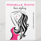 波状毛のHairstylingのブランディングの美しい女の子 チラシ (正面)