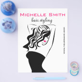 波状毛のHairstylingのブランディングの美しい女の子 チラシ (シングル)