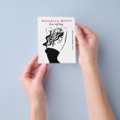 波状毛のHairstylingのブランディングの美しい女の子 チラシ (手)