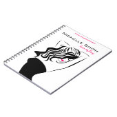 波状毛のHairstylingのブランディングの美しい女の子 ノートブック (左側)