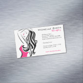 波状毛のHairstylingのブランディングの美しい女の子 マグネット名刺 (インサイチュ)