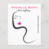 波状毛のHairstylingのブランディングアイコンを持つ女の子 チラシ (正面)