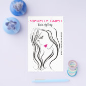 波状毛のHairstylingのブランディングアイコンを持つ女の子 チラシ (シングル)