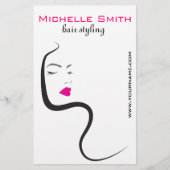 波状毛のHairstylingのブランディングアイコンを持つ女の子 チラシ (正面)