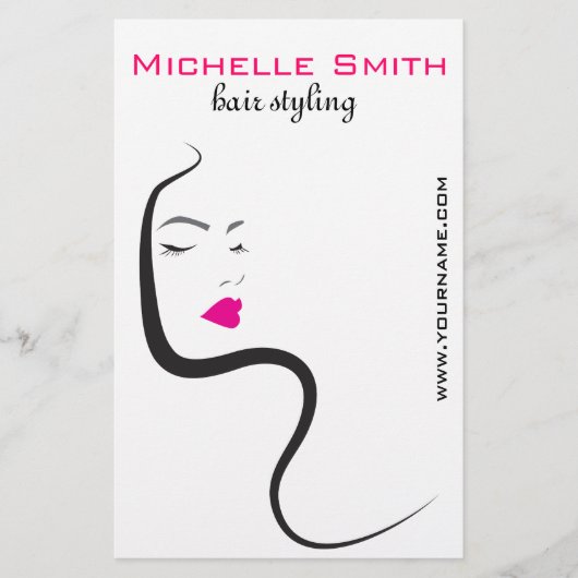 波状毛のHairstylingのブランディングアイコンを持つ女の子 チラシ (正面)