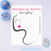 波状毛のHairstylingのブランディングアイコンを持つ女の子 チラシ (シングル)