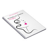 波状毛のHairstylingのブランディングアイコンを持つ女の子 ノートブック (右側)