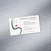 波状毛のHairstylingのブランディングアイコンを持つ女の子 マグネット名刺 (インサイチュ)