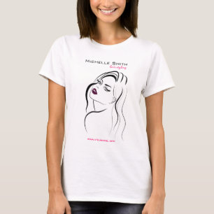 波状毛のHairstylingのブランディングアイコンを持つ女の子 Tシャツ