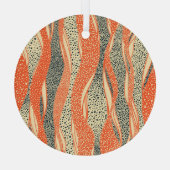 波状水玉模様、手書きパターン。 ガラスオーナメント (裏面)