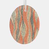 波状水玉模様、手書きパターン。 ガラスオーナメント (正面右)