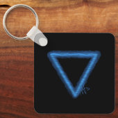 波状水要素の錬金術シンボルメタル キーホルダー (正面)