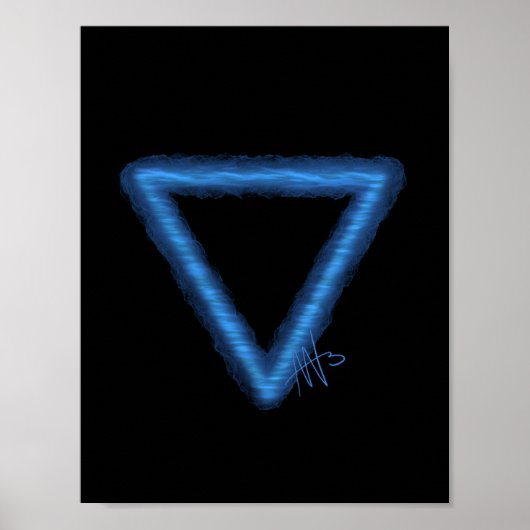 波状水要素の錬金術シンボル ポスター (正面)