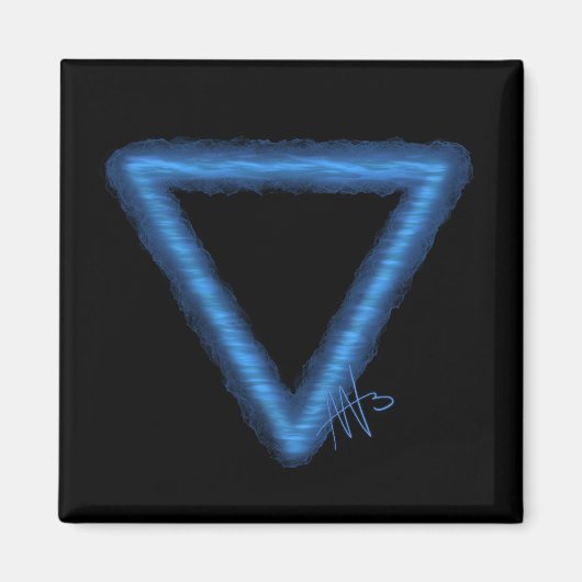 波状水要素の錬金術シンボル マグネット (正面)