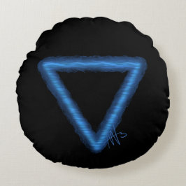 波状水要素の錬金術シンボル ラウンドクッション