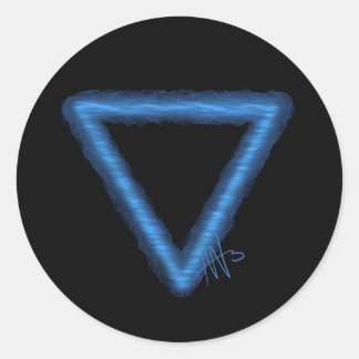 波状水要素の錬金術シンボル ラウンドシール