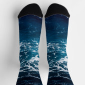 波状泡立つ紺色の海水 ソックス (上部)