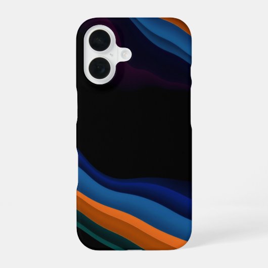 波状波：ミニマリスト抽象芸術 iPhone 16ケース (裏面)