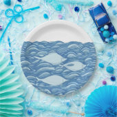 波状海魚類紙プレート ペーパープレート (パーティー)