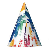 波状液体：モダン抽象芸術水色。 パーティーハット (裏面)