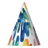 波状液体：モダン抽象芸術水色。 パーティーハット (左)